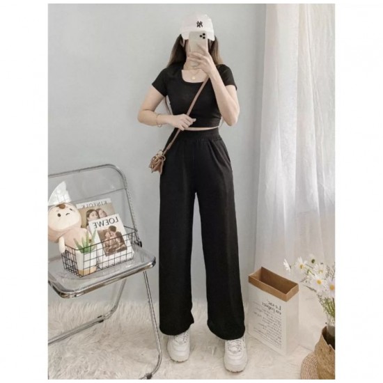 MARIA TERNO Knitted Squareneck Top and Pants Coordinates