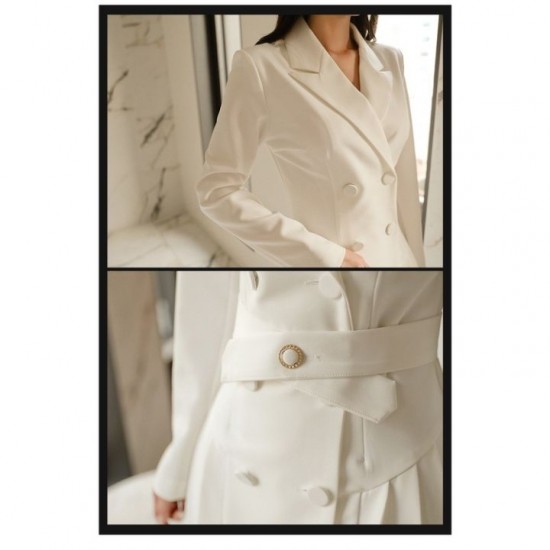 Autumn and winter temperament goddess Style Sexy waist closing suit dress