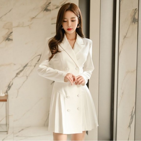 Autumn and winter temperament goddess Style Sexy waist closing suit dress