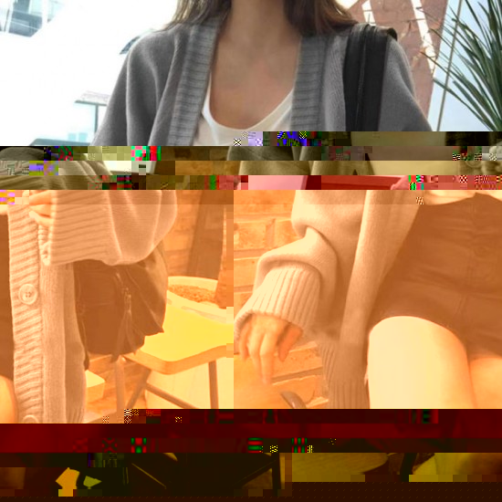 Korean retro loose oversize V-neck retro sweater fashion knitted cardigan jacket for women