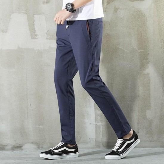 Summer ice silk and denim pants ultra-thin men's quick-drying breathable sports casual pants