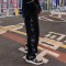 Men's High Street Hip Hop Bandana Patchwork Sweatpants Side Button Sportswear Korean Casual Hiphop Trousers for Boys Harajuku