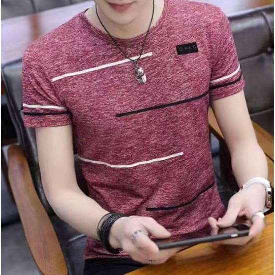 Fashion Korean men’s casual T shirt sleeve round neck tops