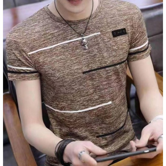 Fashion Korean men’s casual T shirt sleeve round neck tops