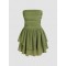 Cider Tube Ruched Ruffle Mini Dress
