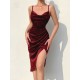 Velvet 2023 Summer Women Bodycon Long Solid Midi Dress Sleeveless Backless Elegant Party Outfits Club Clothes