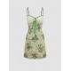 Cider Kpop Jacquard Floral Knotted Mini Dress